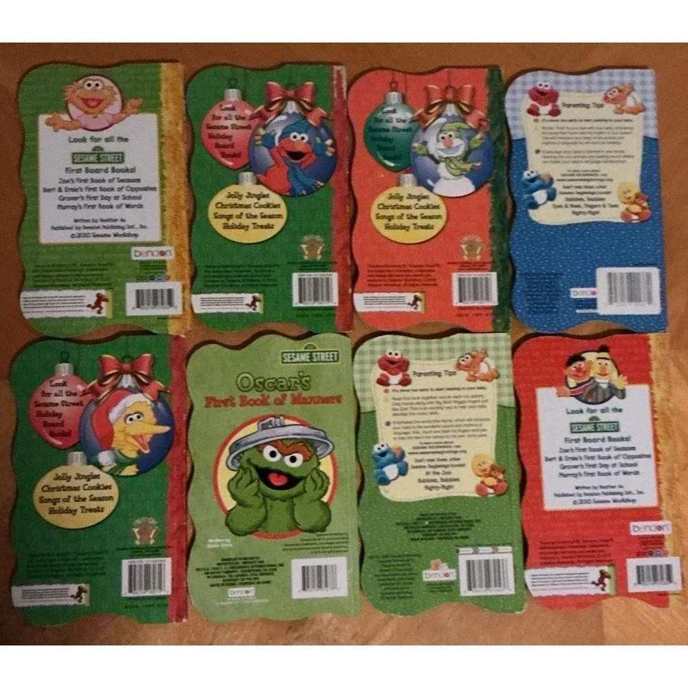 Bendon SESAME STREET Shaped Board Books Lot of 8 Beginnings & First Books 2000's
